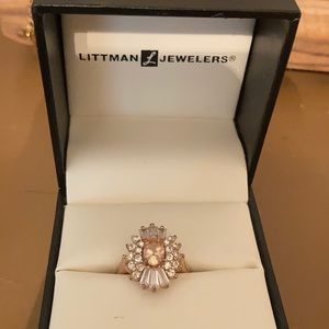 Cocktail ring 14k gold pltd